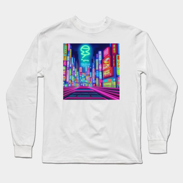 Tokyo - A Neon Wonderland Long Sleeve T-Shirt by SouShp